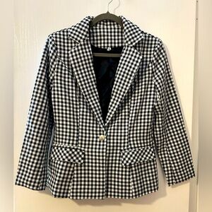My Girl Ru Black & White Checked Blazer - Size - Small